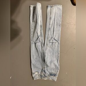 Pink Polly Distressed blue denim jeans with ripped details